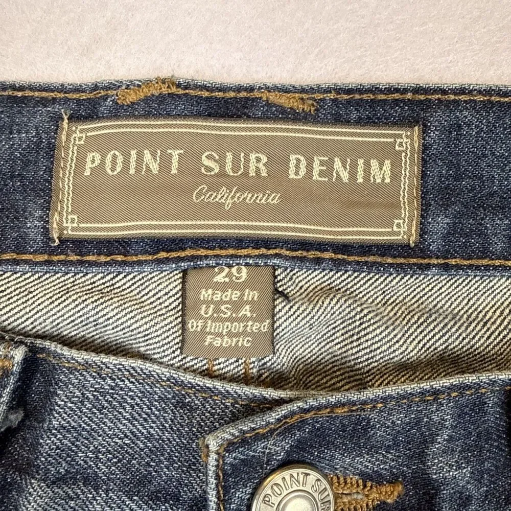 J.Crew Point Sur Darwin Jeans 29 USA Cropped Cotton B0782 Distressed Raw Hem
